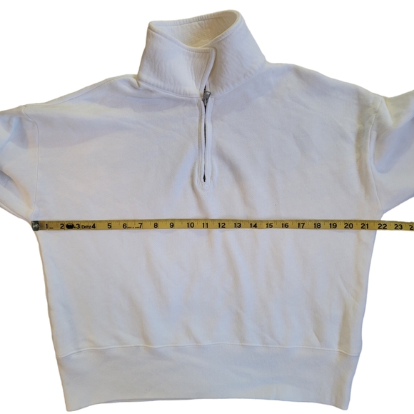 RE/DONE Off White The 70s Half Zip Sweatshirt Size M - Picture 9 of 13